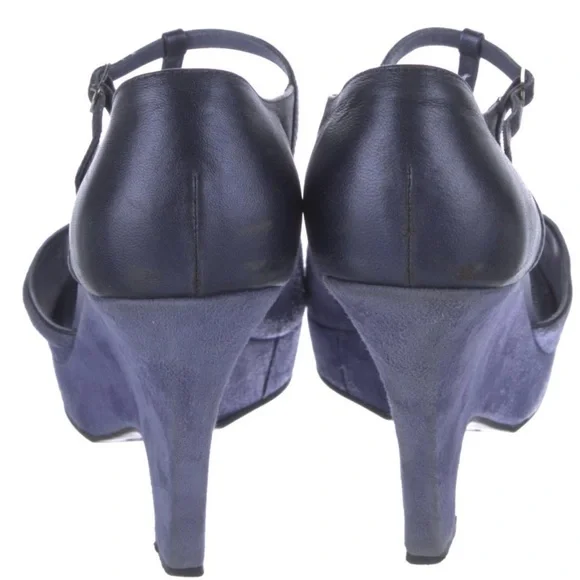 Tod's Blue Suede T-Strap Sandals Size 10.5 - Picture 2 of 3